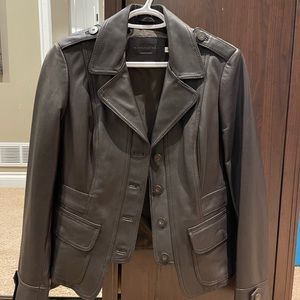 Dark brown leather jacket